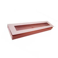 Boîte cadeau magnétique en papier rose de luxe, imperméable, avec fenêtre semi-transparente et doublure en éponge gaufrée, pour lot de perruques, vente en gros, logo personnalisé
