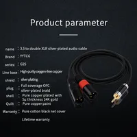 Câble répartiteur audio auxiliaire G2S de haute qualité, jack stéréo TRS 3,5 mm mâle vers double XLR 3 broches mâle, en nylon tricoté, câble 3,5 vers XLR