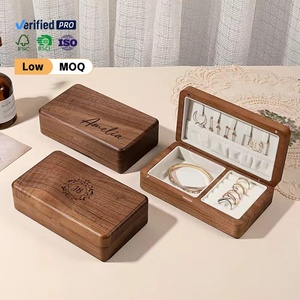 <span class=keywords><strong>Organisateur</strong></span> de <span class=keywords><strong>bijoux</strong></span> en noyer noir de luxe avec doublure en velours, boîte cadeau en bois artisanale pour mariage, demoiselle d'honneur, anniversaire, souvenir - Product Image 2