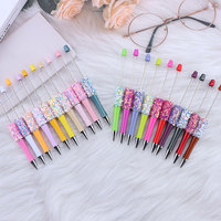 Stylo bille DIY en gros avec paillettes étoiles et perles, stylos décoratifs mignons avec strass et perles focales, en stock