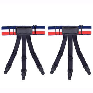 Vente en gros de porte-jarretelles de chemise à boucle antidérapante pour hommes, porte-jarretelles en nylon à motif rayé - Product Image 2