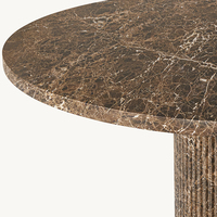 Table à manger ronde en marbre travertin noir de luxe moderne Kumusi Furniture pour salon salle à manger meubles de maison