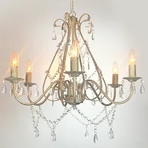 Lámparas colgantes de cristal para cocina, iluminación Led rústica, estilo francés, ideal para dormitorio, Hotel