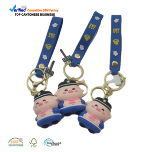 Dễ thương phim hoạt hình lợn Móc khóa bán buôn nhà sản xuất tùy chỉnh 3D logo mềm PVC vòng chìa khóa cho túi quyến rũ Quà Tặng - Product Image 4