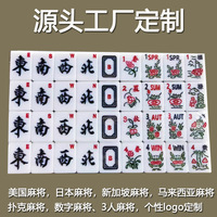 Tuiles de Mahjong sur mesure à thème dessin animé, style jade en mélamine, avec emballage en boîte PVC colorée pour les jeux d'échecs et de cartes