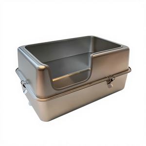 SuperLuck Bac à litière pour chat en acier inoxydable 304 amélioré et épaissi - Résistant aux éclaboussures et anti-odeurs - Indispensable pour les animaux de compagnie - Product Image 2