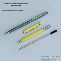Macaron Style Frais |   Stylo bille rétractable en plastique pour cadeaux d'entreprise, corps fin multicolore, idéal pour tablette et écriture