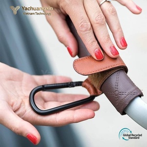 Leather Bar <b>Hook</b> For Hanging Drinkware Minimalist Design Portable Accessory Black And Tan Color - Product Image 4