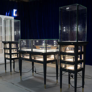 Vitrine de magasin de bijoux personnalisée en <span class=keywords><strong>bois</strong></span> noir de la famille Carpenter, neuve, avec éclairage, ensemble de présentoirs haut de gamme WS-134, garantie 3 ans - Product Image 1