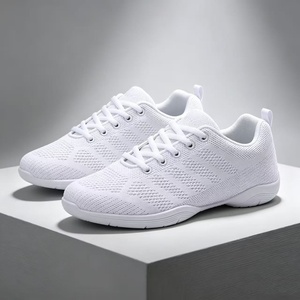 Zapatillas de Baile <span class=keywords><strong>Jazz</strong></span> Ligeras Blancas con Malla y Amortiguación de Aire <span class=keywords><strong>para</strong></span> Animadoras, Entrenamiento Atlético, Danza, <span class=keywords><strong>Tenis</strong></span> y Caminar - Product Image 1
