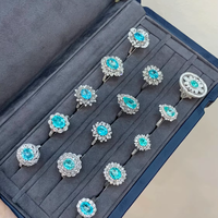 Bague de Fête et de Mariage Personnalisée en Or Massif 14K 18K avec Saphir Bleu Royal et Rubis Créés en Laboratoire, Plaqué Rhodium