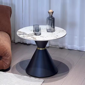 Mesa de Centro de Estilo Rock Plate para Sala de Estar, Mesa Redonda Simple para el Hogar, Combinación de Mesas de Centro Modernas de Lujo Ligero - Product Image 5