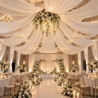 Rideaux de plafond en tissu de soie extensible de 110 m, taille personnalisée pour la décoration de salles de mariage et de banquets, rideau de fond doux et sans plis