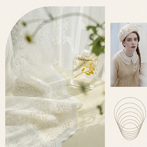 ZSHINE français brodé dentelle <span class=keywords><strong>rideau</strong></span> pour chambre <span class=keywords><strong>baie</strong></span> vitrée pour blocage de la lumière crème Style princesse chambre <span class=keywords><strong>blanc</strong></span> gaze <span class=keywords><strong>rideau</strong></span> - Product Image 4