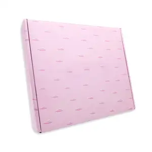 Custom Logo Printed Flat Pack Packaging Pink Color Customized Size Corrugated Mailer Paper Gift Box