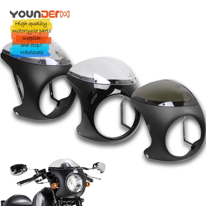 Retro xe máy Đèn pha cowl fairing cowling sửa đổi 7 "cho Cafe racer Honda GN125 ánh sáng Ranger