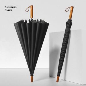 Wholesale Printable Logo Business Gift <b>Umbrella</b> Men's <b>Large</b> Plastic Handle Manual Golf Advertising <b>Umbrella</b> With Wooden Handle - Product Image 3