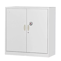 Armoire à documents murale moderne en acier blanc, 2 portes verrouillables avec serrure de sécurité pour bureau à domicile