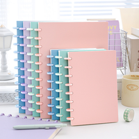 Gros Macaron Couleur Cahier à Feuilles Mobiles Doux de Haute Qualité Papier Amovible pour Étudiant Bureau Cadeau Logo Personnalisé