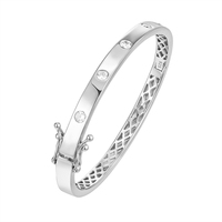 Brazalete Gemnel de Plata de Ley 925 para Pareja, Venta al por Mayor, Personalizado, Hipoalergénico, con Baño de Oro de 18K y Oro Rosa, Cierre de Pulsera para Mujer