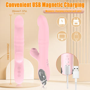 2-in-1 Wand G-Punkt-Massagegerät Masturbator Klitoris-Stimulator Vibrator USB-Aufladbar Wasserdicht Saugfähig Peristaltische Vibrationen - Product Image 4
