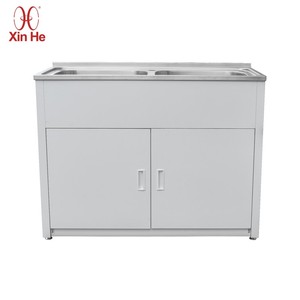 Watermark Customized 316 304 Stainless Steel Laundry Wash Hand Washroom Sink Double Basin Cabinet