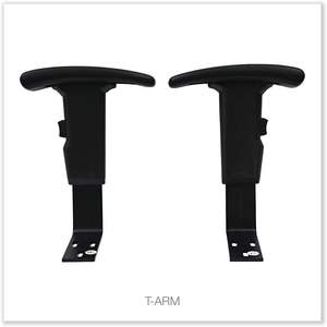 Alera IN49AKA10B Bras en T réglables en hauteur noirs compatibles avec les chaises et tabourets de bureau des séries Interval et Essentia - Product Image 6