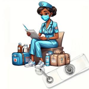 YOYI費用対効果の高い環境に優しいアクリル製デジタル印刷漫画看護師バッジ学校販促ビジネスギフト - Product Image 6