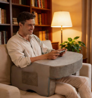 Repose-bras en mousse à mémoire de forme extra large de haute qualité pour ordinateur portable, lecture et jeux, avec poches, fabriqué en usine OEM