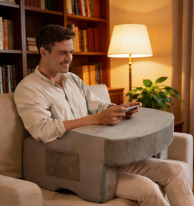 Almohada de Apoyo para Brazos con Bolsillos para Laptop, Extra Grande, de Alta Calidad, de Espuma Viscoelástica Ajustable, para Trabajar, Leer y Jugar, de Fábrica OEM - Product Image 2