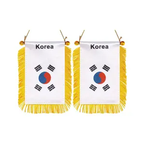 Bandeira Coreia para decoração de casa e carro, bandeira personalizada com bandeira coreana, bandeira para janela de carro de 12 x 7 cm