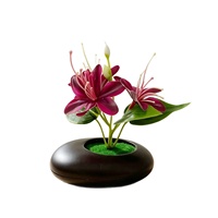 Model Baru Tiga Bunga Phalaenopsis Pot Bonsai Kecil Dekorasi Meja Ruang Tamu Rumah Bunga Plastik Buatan