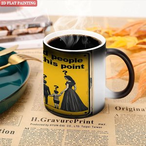 Frosted Black 11oz <b>Ceramic</b> <b>Mug</b> Heat Sensitive Sublimation Cup With 2D Flat Painting Design - Product Image 5