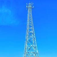 Mât de signalisation en acier galvanisé à chaud 40M 60M, tour radio micro-ondes, tour autoportante à trois tubes pour antenne GSM, peinture au four