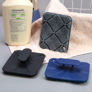 Silicone Exfoliating <b>Bath</b> <b>Brush</b> Black Soft Massage Body Scrubber For Back Cleaning - Product Image 2