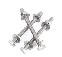 Vis hexagonales en acier inoxydable DIN933 DIN931, vis à filetage complet UNC, tige de vis longue traversante et jeu d'écrous allongés pour machines