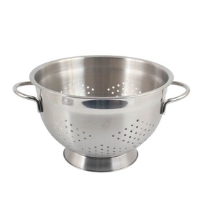 Matte Black Metal <b>Colander</b> for Kitchen 5 Qt Iron <b>Strainer</b> with Wooden Handle Durable Eco-Friendly Modern Tool - Product Image 1