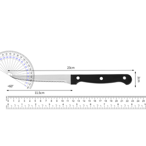Couteau à pizza multifonction à lame dentelée en acier inoxydable argenté et noir avec manche en bois, outils de cuisine haut de gamme pour usage en restaurant - Product Image 2