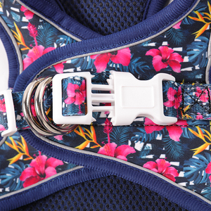 Suministros para mascotas Arnés de perro estampado para perros pequeños y medianos Conjunto de collar de correa de arnés de entrenamiento de mascotas de un paso personalizado - Product Image 5