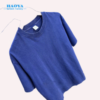 T-shirt Rétro Homme 230 GSM Lavé Coupe Ample Style Vieilli 100% Coton Manches Courtes Col Rond Couleur Café Vêtement Personnalisable avec Logo