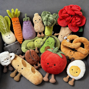 Porte-clés en peluche Kawaii 14 cm, style Jellycats, motifs gâteau et légumes, poupée en peluche douce, breloque de sac, pendentif, ornement, pour cadeau, vente en gros - Product Image 1
