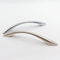 Poignées de tiroir en zinc massif, profilées en arc conique, finition chrome poli et nickel brossé, pour armoires de cuisine et menuiseries
