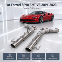 Sistem Knalpot Lengkap Stainless Steel Exhaust Straight Downpipe Header untuk Ferrari SF90 3.9T V8 2019-2023 Aliran Knalpot yang Ditingkatkan