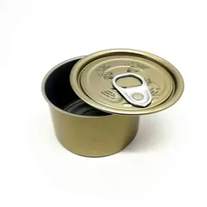 2ピースリサイクル金属食品缶空のマグロ缶丸い魚缶