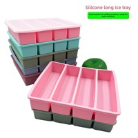 Moule à glace en silicone réutilisable et écologique, best-seller, de qualité alimentaire, pour snacks, sushis, whisky, forme quatre barres, facile à utiliser