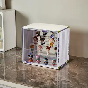 Acrylique transparent sans poussière en plastique Cube modèles manuels boîte de rangement jouets modèles figurines jouets transparents Kit de Garage vitrine boîte