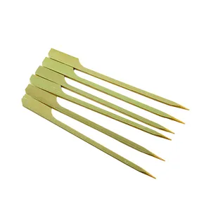 Disposable Bamboo Wooden Kebab Skewers Bamboo Sticks For BBQ Use Customized Logo