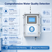 Moniteur de qualité de l'eau multi-paramètres industriel en ligne, pour piscine, eau potable, turbidité, Cl2, pH-mètre, 4G sans fil, RS485