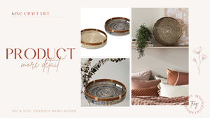 ถาดหวายหญ้าทะเลทรงกลมทำด้วยมือจาก100% ถาดเสิร์ฟหัตถกรรมเวียดนามขนาดสั่งทำได้จากเวียดนามสำหรับตกแต่งบ้าน - Product Image 4