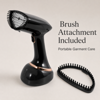 Fer à vapeur portable électrique Honeyson noir 1700W 50Hz avec semelle en céramique, accessoire brosse, anti-brûlure à sec, anti-plis